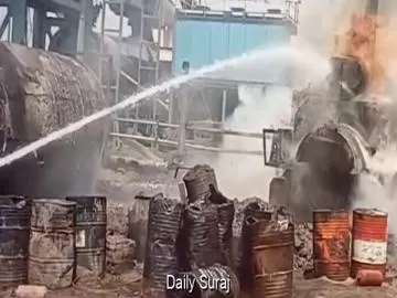 Massive Fire Breaks Out at Mubarakpur Lac Plant After Boiler Explosion