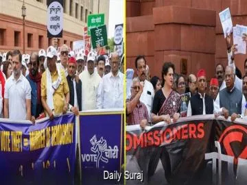 ‘Gyanesh, it’s done’: INDIA bloc sits on dharna near ECI office, Rahul demands CEC’s resignation
