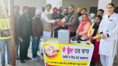 ਬਾਬਾ ਸ਼੍ਰੀ ਚੰਦ ਸੇਵਾ ਸੁਸਾਇਟੀ ਵੱਲੋਂ ਪੋਲੀਓ ਬੂੰਦਾਂ ਪਿਲਾਈਆਂ ਗਈਆਂ