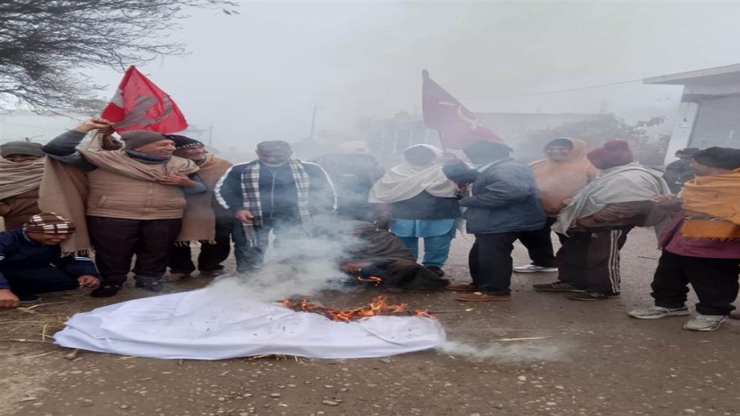ਜਥੇਬੰਦੀਆਂ ਨੇ ਫੂਕਿਆ ਦੇਸ਼ ਦੇ ਗ੍ਰਹਿ ਮੰਤਰੀ ਦਾ ਪੁਤਲਾ