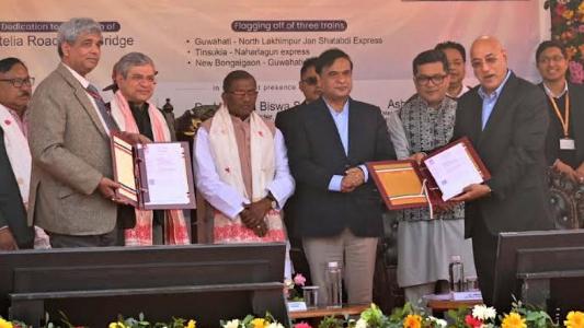 Three new trains flagged off & One new Road Over Bridge dedicated