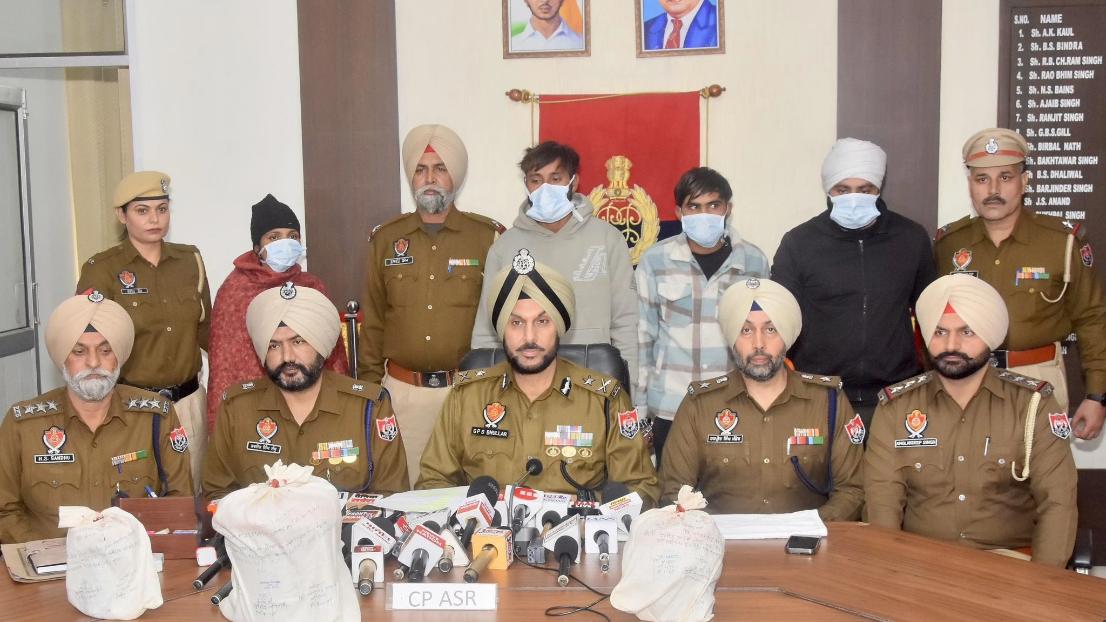 PUNJAB POLICE BUSTS CROSS-BORDER DRUG CARTEL; WOMAN AMONG FOUR HELD WITH 5KG HEROIN