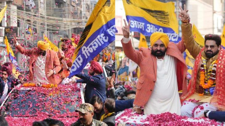 ਪੰਜਾਬ ਦੇ ਮੁੱਖ ਮੰਤਰੀ ਭਗਵੰਤ ਮਾਨ ਪਟੇਲ ਨਗਰ ਤੋਂ 'ਆਪ' ਉਮੀਦਵਾਰ ਪ੍ਰਵੇਸ਼ ਰਤਨ ਲਈ ਕੀਤਾ ਰੋਡ ਸ਼ੋਅ