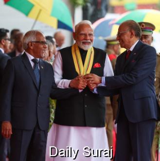 PM Narendra Modi Honored with Mauritius' Highest Civilian Award