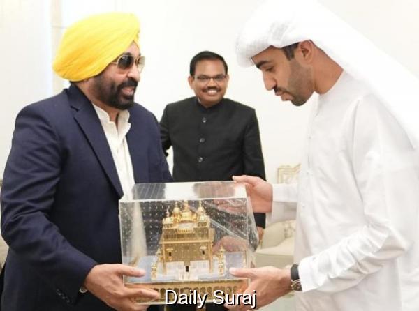 ਮੁੱਖ ਮੰਤਰੀ ਭਗਵੰਤ ਮਾਨ ਨੇ UAE ਦੇ ਰਾਜਦੂਤ ਨਾਲ ਕੀਤੀ ਮੁਲਾਕਾਤ, ਵਪਾਰ ਤੇ ਨਿਵੇਸ਼ ‘ਤੇ ਹੋਈ ਗੱਲਬਾਤ