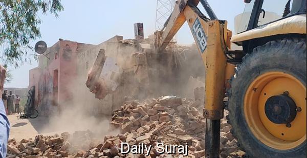 Bulldozer Action on Properties of Two Drug Peddlers in Fazilka
