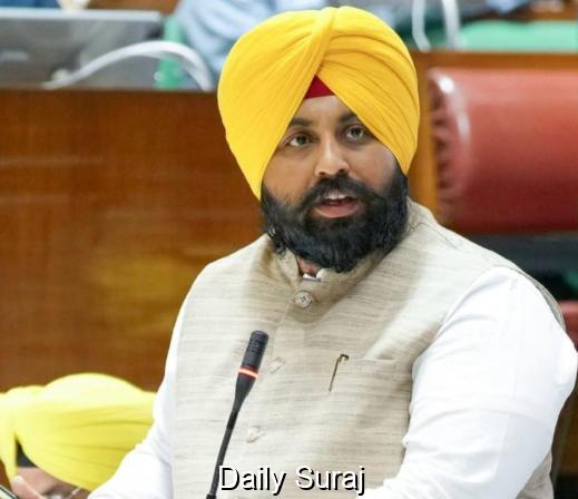 HARJOT BAINS HAILS BUDGET HISTORIC AS PUNJAB EARMARKS MASSIVE ALLOCATION OF 12% OF TOTAL EXPENDITURE