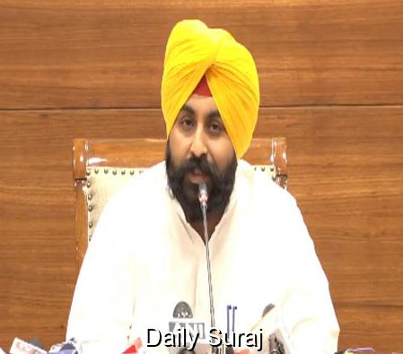 ਸਿੱਖਿਆ ਮੰਤਰੀ ਹਰਜੋਤ ਸਿੰਘ ਬੈਂਸ ਨੇ ਜੇਈਈ ਐਡਵਾਂਸਡ 'ਚ ਕਾਮਯਾਬ ਬੱਚਿਆਂ ਨੂੰ ਦਿੱਤੀਆਂ ਸ਼ਲਾਘਾਵਾਂ