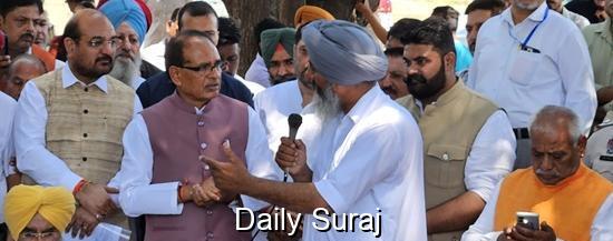 Patiala: Union Minister Shivraj Singh Chouhan drives tractor, urges water-saving methods