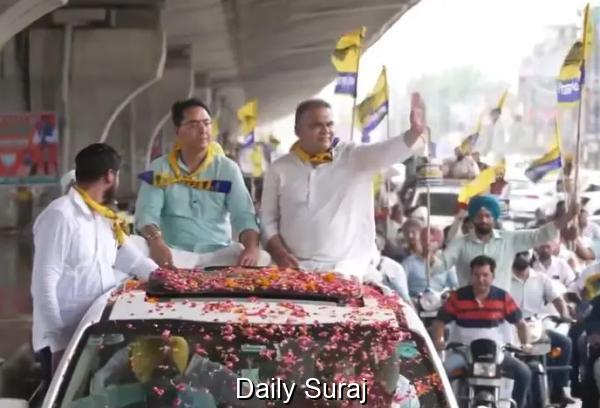 ਲੁਧਿਆਣਾ (ਪੱਛਮੀ) ’ਚ ‘ਆਪ’ ਉਮੀਦਵਾਰ ਸੰਜੀਵ ਅਰੋੜਾ ਲਈ ਵਿਸ਼ਾਲ ਰੋਡ ਸ਼ੋਅ