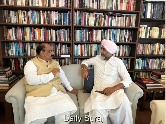 Manpreet Badal Extends Warm Welcome to Ashwani Sharma in Badal Village
