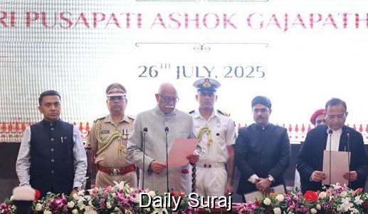 Pusapati Ashok Gajapathi Raju Officially Assumes Governor’s Office in Goa