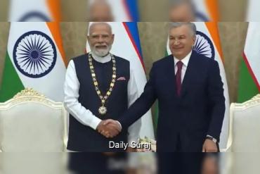 PM Modi Honoured With Uzbekistan’s Highest State Award During Tashkent Visit